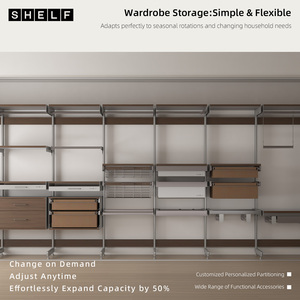 Armadio Moderno Autoportante in Acciaio SHELF - Ecologico, Salvaspazio, Facile da Montare, per Appartamenti, Camere da Letto, Soggiorni, Grande Capacità - Product Image 3