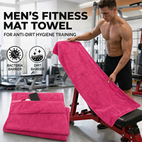 Serviette de sport en microfibre tissée OEM absorbant l'eau, avec poche zippée, pour banc de fitness, logo personnalisé, hypoallergénique, séchage rapide, anti-transpiration