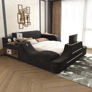 <span class=keywords><strong>Lit</strong></span> intelligent multifonctionnel moderne en tissu, taille Queen/<span class=keywords><strong>King</strong></span>, avec massage électrique, meubles de chambre à coucher, <span class=keywords><strong>lit</strong></span> réglable, meuble TV - Product Image 3