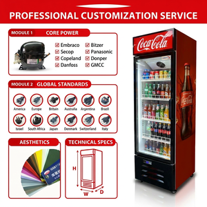 Réfrigérateur à boissons 400L, vitrine électrique à porte unique, équipement <span class=keywords><strong>de</strong></span> réfrigération vertical, refroidisseur <span class=keywords><strong>de</strong></span> <span class=keywords><strong>vin</strong></span> pour Cola et <span class=keywords><strong>vin</strong></span> - Product Image 2
