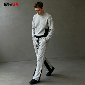 Nouveau pantalon de jogging Y2K tendance de haute qualité pour hommes, coupe évasée empilée, pantalon cargo personnalisé, survêtement homme avec blocs de couleur - Product Image 3