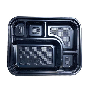 JY3-1101 Black Packaging Plastic Food <strong>Container</strong> Disposable Lunch Packing Box with <strong>clear</strong> Lid - Product Image 1