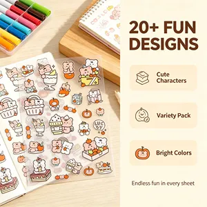 Pegatinas de Dibujos Animados, Forma Irregular, Papel Adhesivo, Impresión Digital, Ecológicas, para Regalos, Manualidades, Sellado, Etiquetas Decorativas - Product Image 6