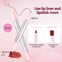 O'CHEAL Lápiz Labial 2 en 1 de Doble Punta, Delineador de Labios, 6 Colores, Mate, Terciopelo, Larga Duración, Resistente al Agua, Vegano, Voluminizador, Maquillaje Labial 3D