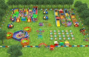 Parque de Atracciones Inflable de PVC de 0.55mm, Grado Comercial, Personalizable, Interior/Exterior, con Kit de Reparación Incluido - Product Image 4