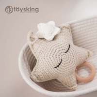 Jouet apaisant pour bébé Musical Star - Peluche crochetée à la main avec boîte à musique douce et berceuse, veilleuse pour nouveau-né, mobile de berceau, cadeau 18 cm