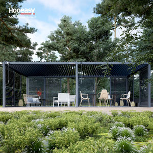 Hooeasy calidad superior al aire libre Manual persiana techo puerta corredera aluminio moderno bioclimático <span class=keywords><strong>invierno</strong></span> pérgola a prueba de nieve - Product Image 1