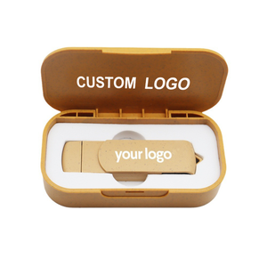 0717 Wheat Straw Eco-friendly <b>Usb</b> Flash Drive 3.0 Custom 2in1 with Type-c Wholesale Memorias Logo - Product Image 3