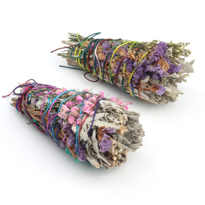 Bâtonnets de purification en gros de sauge blanche de Californie et de palo santo avec cristaux, utilisés pour la lithothérapie et la purification - Product Image 5