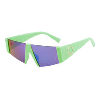 Lunettes de soleil de luxe miroir, protection UV400, style cyberpunk, monture demi-cerclée à découpe diamant pour festivals de musique et streetwear