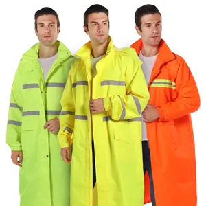 Meilleure vente manteau de pluie imperméable oxford de haute qualité vêtements de travail poncho imperméable réfléchissant pour les travailleurs en plein air