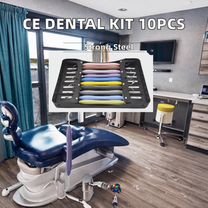 ชุดอุปกรณ์ทำฟัน CE 10 ชิ้น ชุดเครื่องมืออุดฟันแบบแมนนวล ทำจากเหล็ก สำหรับวัสดุคอมโพสิต ชุดเครื่องมือแบบตลับ คลาส 1 - Product Image 2