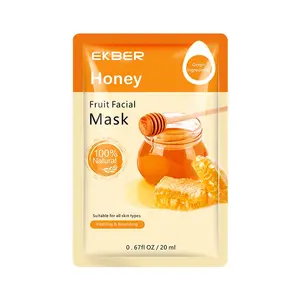 Extrato de etiqueta privada, antirrugas, brilho, folha de frutas, máscara de colágeno para clareamento facial, vitamina c