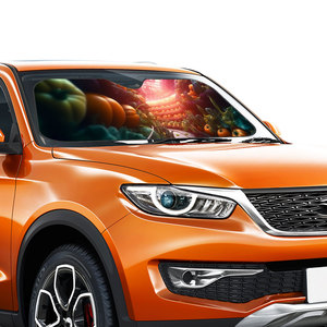 Custom Car Windshield Sun <b>Shade</b> Retractable Foldable Polyester UV Protection Front <b>Window</b> Stiff Version - Product Image 1