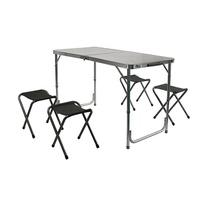 Ensemble de table et de tabourets pliants en alliage d'aluminium pour le camping, équipement de camping, fournitures, tables et chaises portables pour l'extérieur