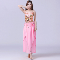 Ensemble de costumes de danse orientale pour femmes, style Bollywood, avec paillettes et perles, tenue de danse orientale professionnelle pour spectacle sur scène