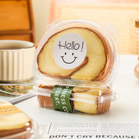 Boîte jetable pour gâteau roulé suisse, emballage demi-lune pour gâteau tigré, pâtisserie, gâteau roulé, dessert mochi
