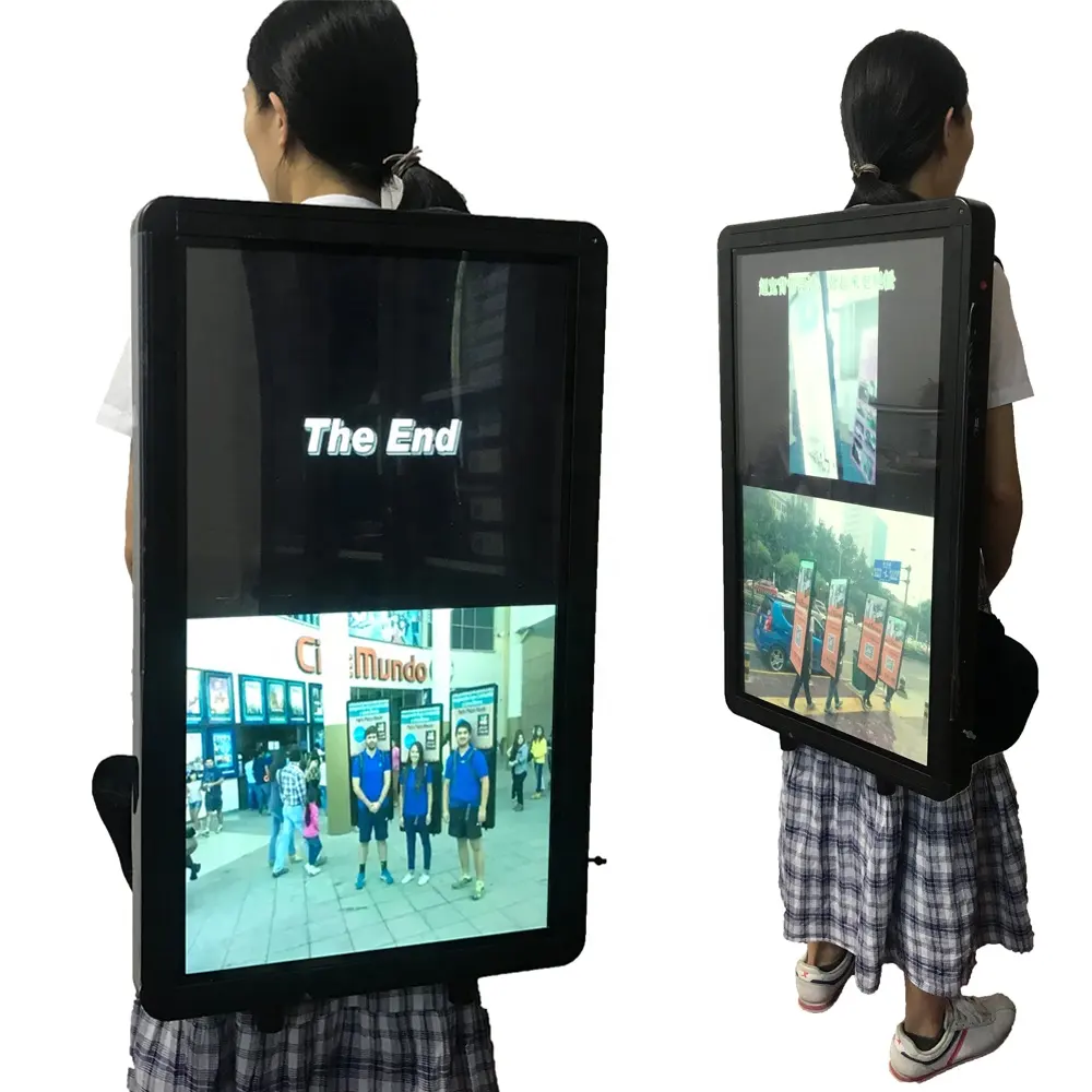 Mochila led con pantalla lcd digital, para caminar, vídeo