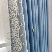 Moderne minimaliste petit jacquard rose frais occultant rideaux de haute précision fini chambre à coucher salon lumière luxe personnalisé.