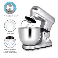Robot pâtissier électrique multifonctionnel puissant de 5,7 litres, 8 vitesses, design à bol relevable, 1000W, en acier inoxydable – Offre spéciale