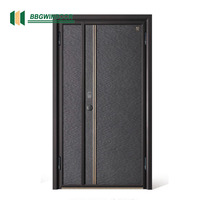 Lukliving aluminium extérieur Double verre porte battante porte pivotante d'entrée porte battante