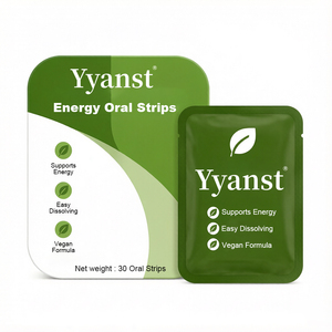 Bandes de film orales botaniques mélangées et dissolvables, 30 pièces, boîte métallique incurvée verte et blanche, OEM, marque privée, vente en gros - Product Image 1
