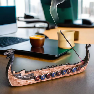 Decoración Creativa de <span class=keywords><strong>Barco</strong></span> Dragón WJB10, Tabla de Incienso, Adorno Retro de Resina, <span class=keywords><strong>Barco</strong></span> Dragón <span class=keywords><strong>Vikingo</strong></span> Medieval para Decoración del Hogar - Product Image 3