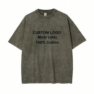 Design Manufacturer T-Shirt Custom Logo Graphic Vintage Acid 100% Cotton Heavyweight MensCustom T Shirt - Product Image 3