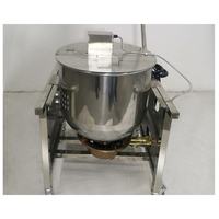 Machine à Popcorn Commerciale au Gaz en Acier Inoxydable 304, Appareil Industriel à Maïs Soufflé 1400W 220V, Nouvel Équipement Alimentaire pour Snacks, Boulangerie et Fruits