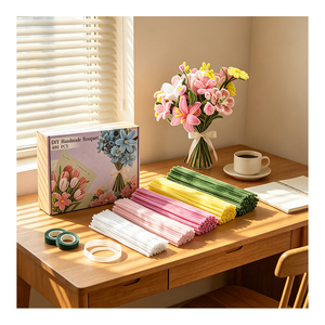 Material de arte educativo DIY, limpiapipas de terciopelo de 8 mm para decoraciones creativas en el aula y hermosas flores de limpiapipas - Product Image 4