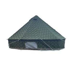 Tente pyramidale camouflage en toile imperméable quatre saisons, grande capacité, une chambre, pour camping en plein air - Product Image 4