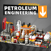 Usine chimique modulaire Briques Usine Pompe à huile Jack Modèle de construction Raffinerie de pétrole Ville Station-service Ensemble de blocs de construction