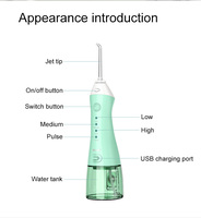 Best Seller pembersih gigi portabel nirkabel, Flosser air IPX7 300ml, pembersih gigi Flosser air dapat diisi ulang