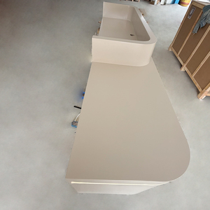 Modern Office <b>Reception</b> <b>Counter</b> Front Desk <b>Counter</b> Curve Shape Beauty Salon LED Light <b>Reception</b> Desk - Product Image 6