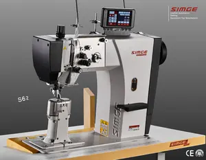 Máquina de costura industrial s62, máquina automática de costura com agulha dupla