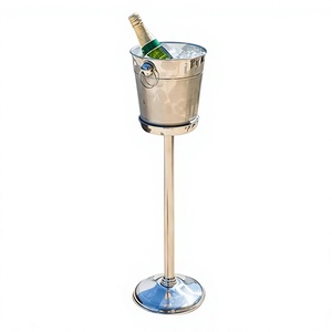 Stainless Steel Classic Design Wine <b>Cooler</b> & Ice Bucket Stand Free Standing for Home Restaurant Party Bar Drink Cooling - Product Image 1