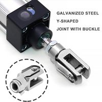 M8x1.25 Filetage 42mm Longueur Acier Zingué Air Cylindre Tige Chape Fourche Extrémité Joug Joint Ressort Goupille Pièces De Machines Agricoles