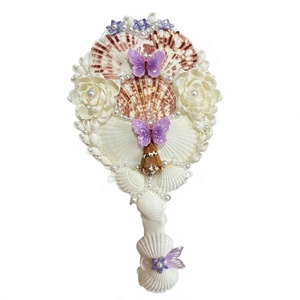 Handcrafted Vietnam Seashell Hand Mirror Natural Shell and Glass for Makeup Use Wedding <b>Gifts</b> Bridal Events Home Decoration - Product Image 2