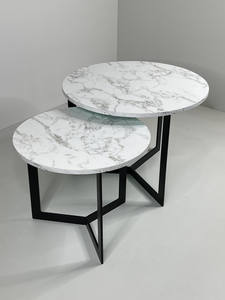 Table ronde moderne de luxe à trois pieds, design minimaliste contemporain, OEM/ODM, haute qualité, conception trépied (3 pieds) pour une stabilité accrue - Product Image 2