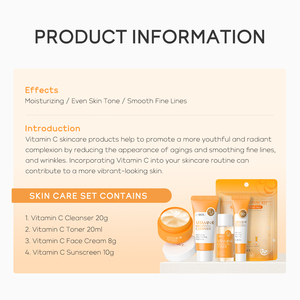 LAIKOU VC Whitening Brightening Vitamin C Facial Lightening Spot Removal Skin Care 5 Pieces Anti Aging Skincare Set - Product Image 4