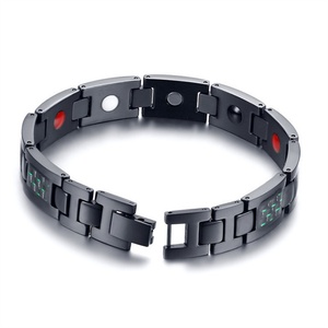 Bracelet magnétique de thérapie en fibre de carbone et acier inoxydable pour hommes, vente en gros - Product Image 2