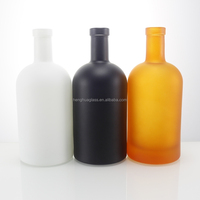 Bouteille en verre d'huile d'olive de style nordique noire mate personnalisée de 500 ml, bouteille en verre de 50 cl pour huile de cuisson, conteneur pour liqueur avec bouchon en bois