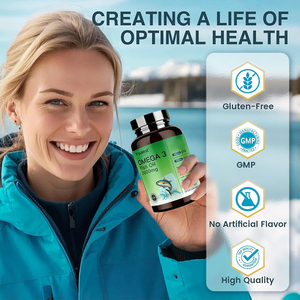 OEM/ODM Vitamine favorisant l'absorption du calcium, soutient la santé osseuse, huile de poisson oméga-3 de haute pureté en gélules, échantillon gratuit - Product Image 2