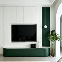 Mueble de TV Moderno Europeo Personalizado de 60-64 Pulgadas, de Madera Sólida, Extensible, con Pantalla LED, Elegante Unidad de Almacenamiento Integrada para Sala de Estar