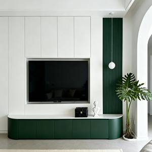 Customized Modern 75 Inch <b>TV</b> Cabinet Solid Wood Home Entertainment Center Stylish Living Room Integrated <b>TV</b> Storage Unit - Product Image 2