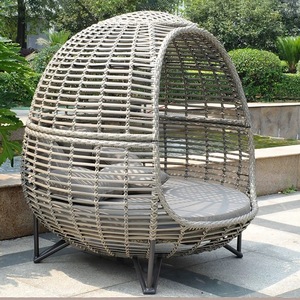 Moderno barato ocio Hotel jardín al aire libre Silla de ratán sofá cama de ratán cama de día de mimbre cama de sol - Product Image 2