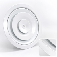 Diffuseur d'air circulaire HVAC en aluminium avec registre papillon, prise d'air pour systèmes de conduits de climatisation