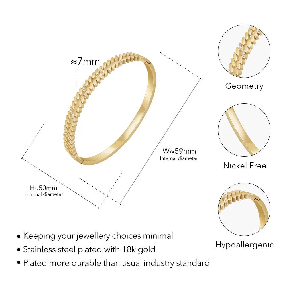 Nieuwste 18K Vergulde Roestvrijstalen Sieraden Ovale Rimpeldruppelvorm Armbanden Met Zirkoon Cadeau Accessoires Armband B232387