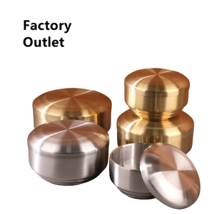 ชามสำหรับเด็กทำจากสเตนเลสสตีลสีทองพร้อมฝาปิดซีเรียลซุปกลมของหวานสลัดข้าวโพดคั่วและชามพาสต้า - Product Image 1