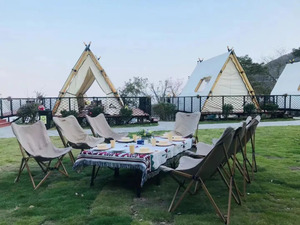 Outdoor china camping escursionismo tourist A frame <span class=keywords><strong>struttura</strong></span> in legno piramide piccola piccola casa glamping tenda tipi per 2 uomini - Product Image 3